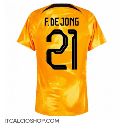 Olanda Frenkie de Jong #21 Prima Maglia Mondiali 2022 Manica Corta
